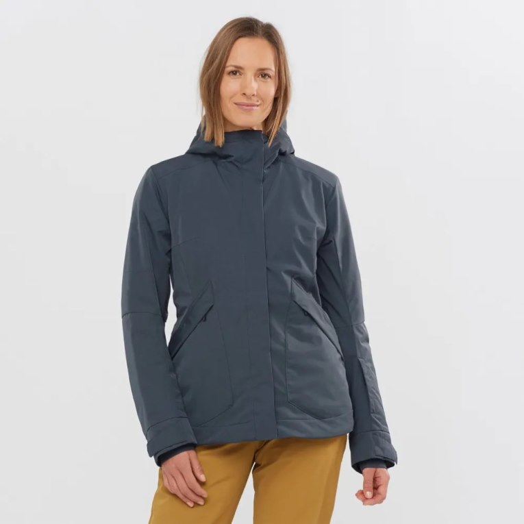 Chaquetas De Esquí Salomon Snow Rebel Insulated Hoodie Mujer Negros | MX EGQO521